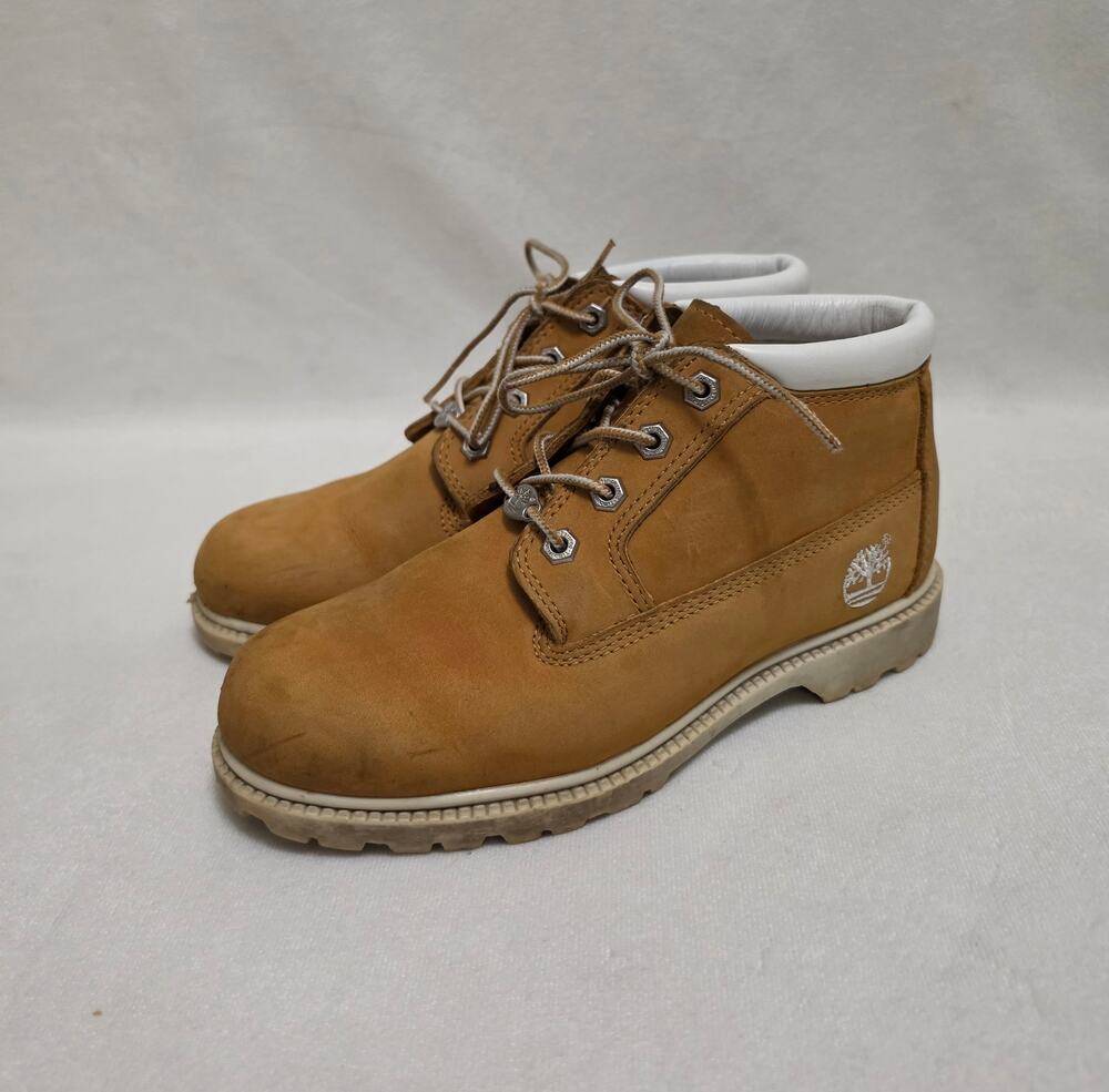 ​Timberland Nellie Waterproof Ankle Boots Wheat Nubuck White Collar Women